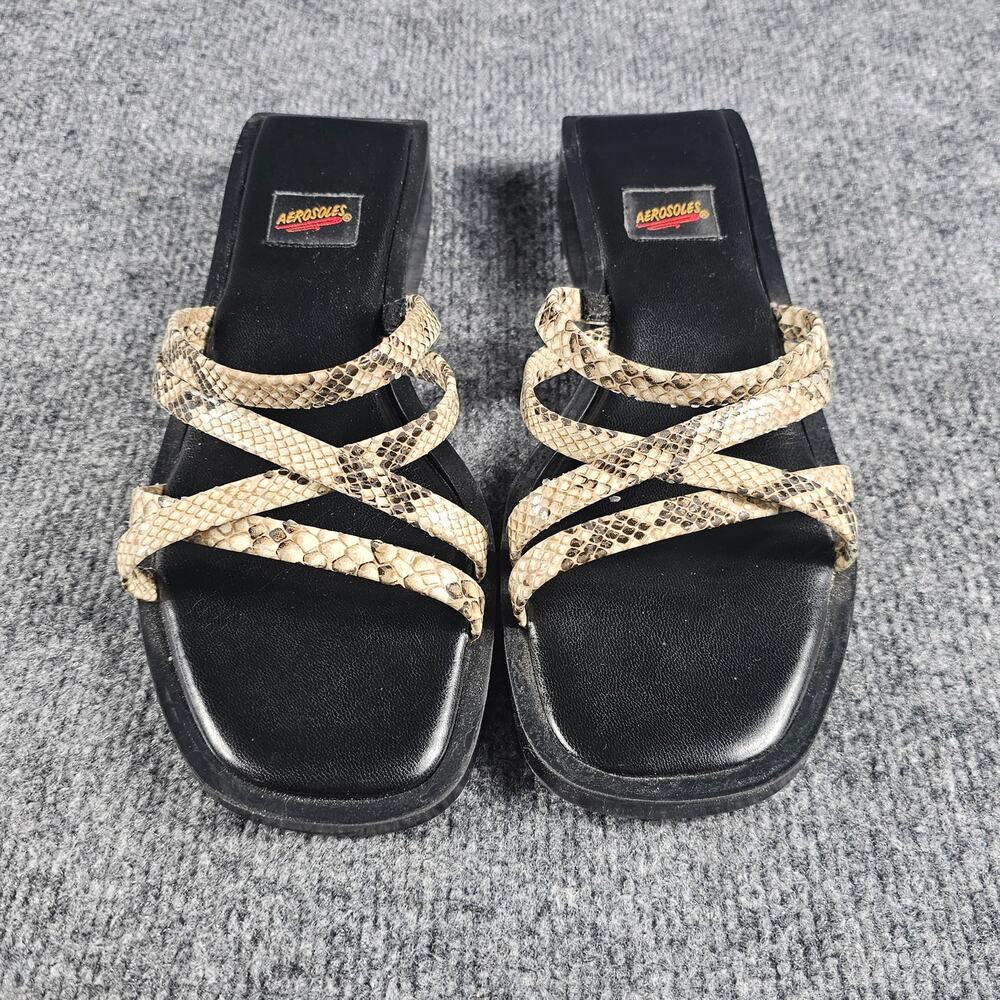 Aerosoles New Slip on Sandals Womens Size 8 B Strappy Slip on Flat